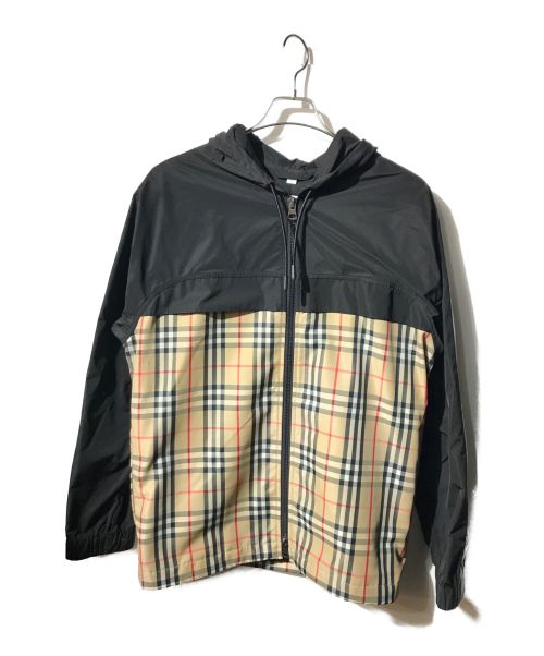 BURBERRY（バーバリー）BURBERRY (バーバリー) タフタフーテッドジップアップジャケット ブラック×ベージュ サイズ:XSの古着・服飾アイテム