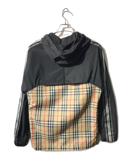 BURBERRY（バーバリー）BURBERRY (バーバリー) タフタフーテッドジップアップジャケット ブラック×ベージュ サイズ:XSの古着・服飾アイテム