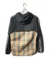 BURBERRY (バーバリー) タフタフーテッドジップアップジャケット ブラック×ベージュ サイズ:XS：44800円