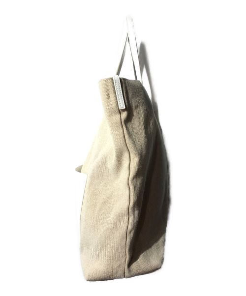 YAHKI（ヤーキ）YAHKI (ヤーキ) canvas×leather TOTE BAG アイボリーの古着・服飾アイテム