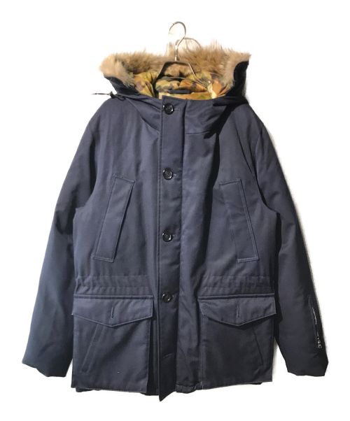 SOPHNET.（ソフネット）SOPHNET. (ソフネット) 2 LAYER WOOL FUR DOWN JACKET ネイビー サイズ:Lの古着・服飾アイテム