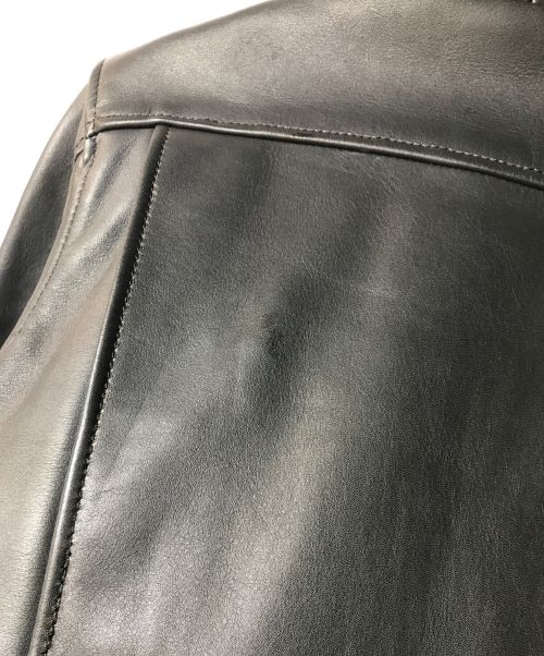 KADOYA（カドヤ）KADOYA (カドヤ) ベルテッドシングルライダースジャケット ブラック サイズ:Lの古着・服飾アイテム