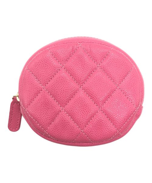 CHANEL（シャネル）CHANEL (シャネル) ココマークマトラッセキャビアスキンコインケース ピンクの古着・服飾アイテム
