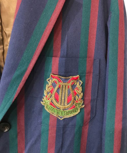 GUCCI（グッチ）GUCCI (グッチ) STRIPED WOOL COAT WITH CREST マルチカラー サイズ:44の古着・服飾アイテム