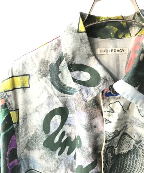 OUR LEGACY（アワーレガシー）OUR LEGACY (アワーレガシー) BOX SHIRT SHORTSLEEVE SKELETORN PRINT マルチカラー サイズ:46の古着・服飾アイテム