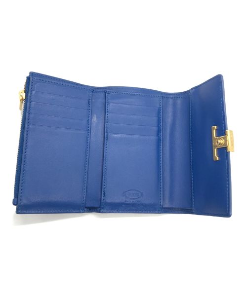 TOD'S（トッズ）TOD'S (トッズ) tタイムレス レザーウォレット ブルーの古着・服飾アイテム