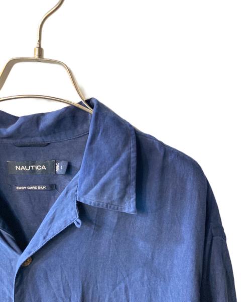 NAUTICA（ノーティカ）NAUTICA (ノーティカ) シルクシャツ ネイビー サイズ:Lの古着・服飾アイテム