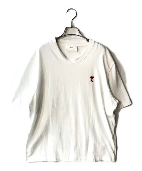 AMI Alexandre Mattiussi（アミアレクサンドルマテュッシ）AMI Alexandre Mattiussi (アミ アレクサンドル マテュッシ) ロゴ刺繍クルーネックTシャツ ホワイト サイズ:FREEの古着・服飾アイテム