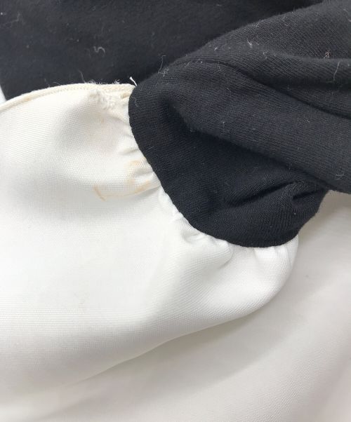 YOKO CHAN（ヨーコチャン）YOKO CHAN (ヨーコチャン) ペプラムカットソー ブラック×ホワイト サイズ:Ｍの古着・服飾アイテム