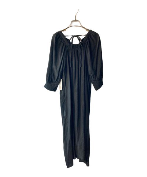 stola.（ストラ）stola. (ストラ) ギャザーワンピース ブラック サイズ:S 未使用品の古着・服飾アイテム