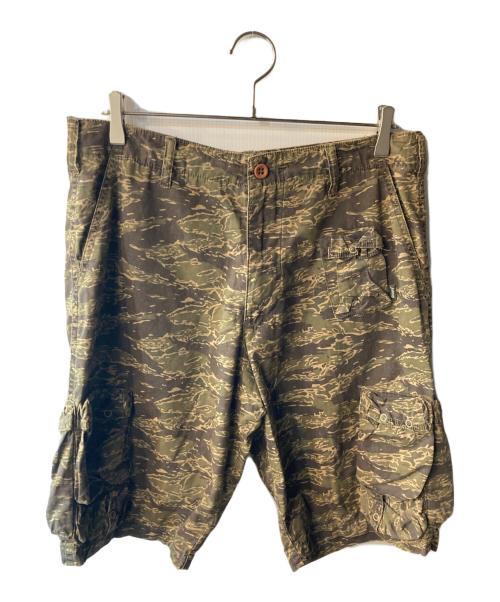 stussy（ステューシー）stussy (ステューシー) カモフラハーフカーゴパンツ グリーン サイズ:32の古着・服飾アイテム