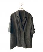 JOURNAL STANDARD relumeジャーナルスタンダード レリューム）の古着「麻レーヨンハーフスリーブジャケット」｜ブラック