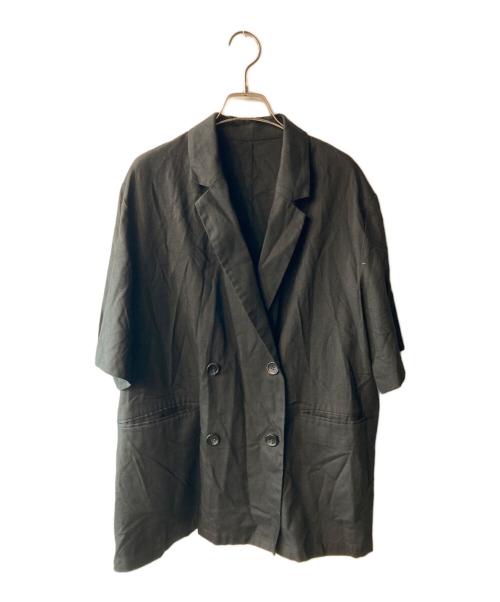 JOURNAL STANDARD relume（ジャーナルスタンダード レリューム）JOURNAL STANDARD relume (ジャーナルスタンダード レリューム) 麻レーヨンハーフスリーブジャケット ブラック サイズ:freeの古着・服飾アイテム