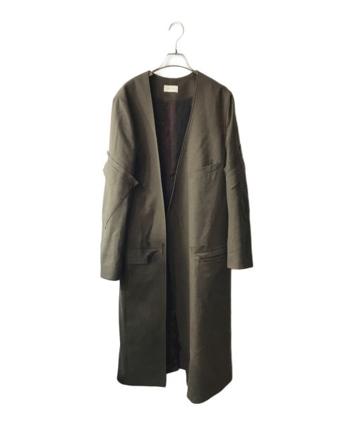 BED J.W. FORD（ベッドフォード）BED J.W. FORD (ベッドフォード) ノーカラーコート ブラウン サイズ:Ｓの古着・服飾アイテム