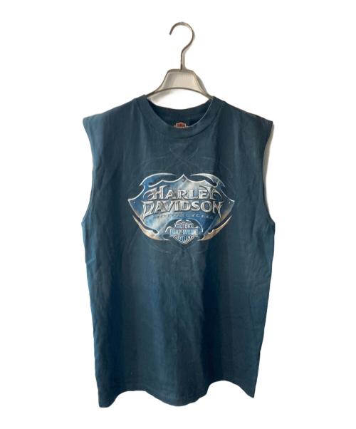 HARLEY-DAVIDSON（ハーレーダビッドソン）HARLEY-DAVIDSON (ハーレーダビッドソン) ノースリーブカットソー ブラック サイズ:Lの古着・服飾アイテム