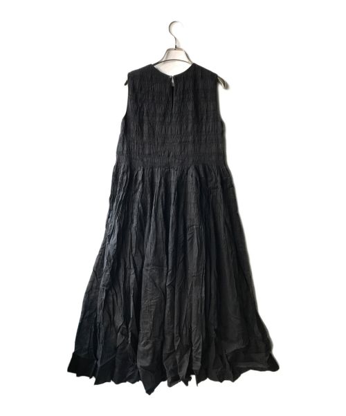 ne quittez pas（ヌキテパ）ne quittez pas (ヌキテパ) Cotton Voile Shirring Sleeveless Dress / ノースリーブギャザーワンピース ブラック サイズ:Sの古着・服飾アイテム
