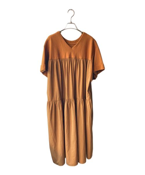 ear PAPILLONNER（イアパピヨネ）ear PAPILLONNER (イアパピヨネ) 切替ワンピース ブラウン サイズ:freeの古着・服飾アイテム