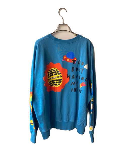 paragraph（パラグラフ）Paragraph (パラグラフ) クルーネックスウェット ブルー サイズ:freeの古着・服飾アイテム