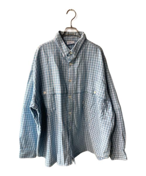 KEBOZ（ケボズ）KEBOZ (ケボズ) 2wayオーバーサイズチェックシャツ ブルー サイズ:XLの古着・服飾アイテム