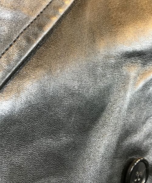 Saint Laurent Paris（サンローランパリ）Saint Laurent Paris (サンローランパリ) 23SS レザーダブルロングコート ブラック サイズ:38の古着・服飾アイテム