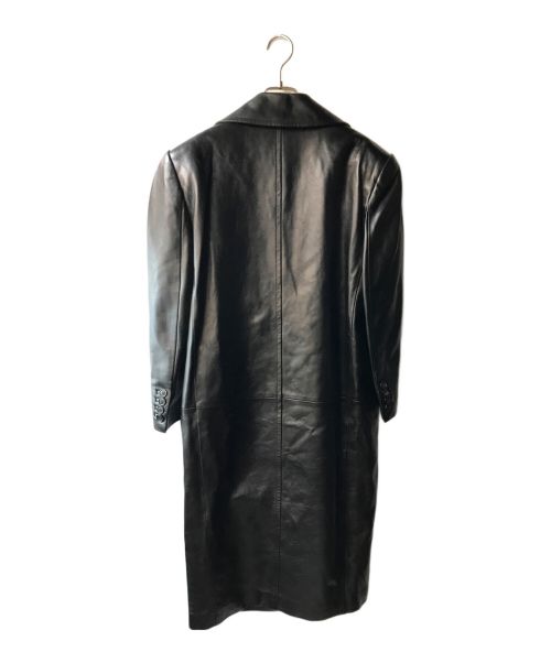 Saint Laurent Paris（サンローランパリ）Saint Laurent Paris (サンローランパリ) 23SS レザーダブルロングコート ブラック サイズ:38の古着・服飾アイテム
