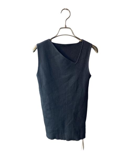 Mila Owen（ミラオーウェン）Mila Owen (ミラオーウェン) シルク混アシメVニットプルオーバー グレー サイズ:Sの古着・服飾アイテム