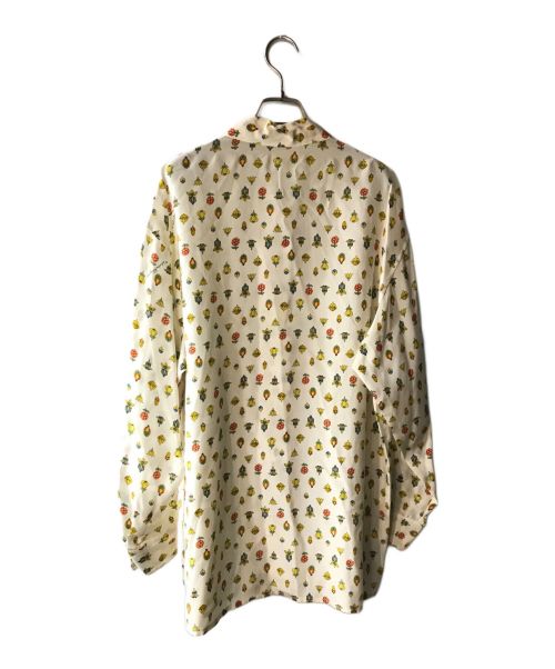 Salvatore Ferragamo（サルヴァトーレ フェラガモ）Salvatore Ferragamo (サルヴァトーレ フェラガモ) フラワープリントシルクブラウス ホワイト サイズ:Ｍの古着・服飾アイテム