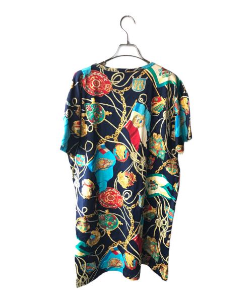 LOEWE（ロエベ）LOEWE (ロエベ) チェーンスカーフ柄カットソーワンピース ネイビー サイズ:Ｍの古着・服飾アイテム