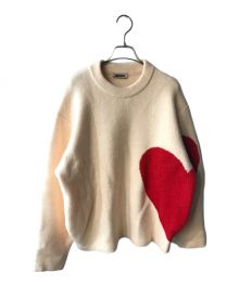 NKNIT（ンニット）の古着「ハートクルーネックニット」｜アイボリー