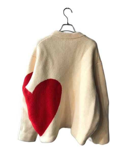 NKNIT（ンニット）NKNIT (ンニット) ハートクルーネックニット アイボリーの古着・服飾アイテム