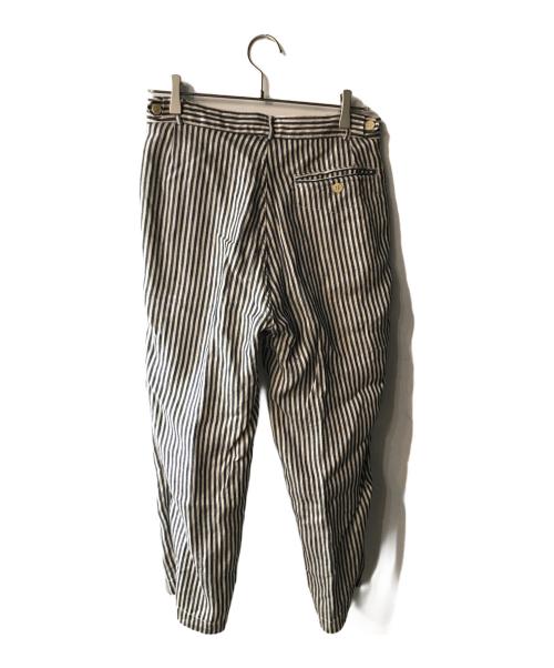 maison de soil（メゾンドソイル）maison de soil (メゾンドソイル) ストライプリネンパンツ ネイビー×アイボリー サイズ:1の古着・服飾アイテム