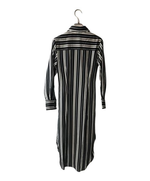 how（ハウ）how (ハウ) L/S Shirt Dress 001 / ストライプシャツワンピース ブラック×ホワイトの古着・服飾アイテム
