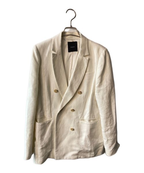 anuans（アニュアンス）anuans (アニュアンス) リネン混ダブルジャケット ホワイト サイズ:Sの古着・服飾アイテム