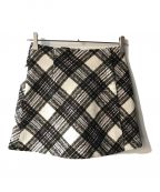 Lily Brownリリーブラウン）の古着「ロービングチェックスカショーパン」｜ブラック×ホワイト