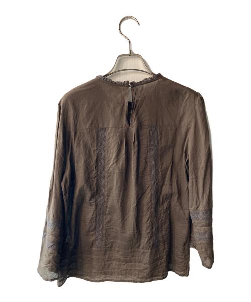 ne quittez pas（ヌキテパ）ne quittez pas (ヌキテパ) レースブラウス ブラウン サイズ:ｻｲｽﾞ表記無の古着・服飾アイテム