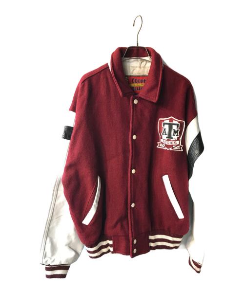 COOPER COLLEGIATE（ノートルダム大学）COOPER COLLEGIATE (ノートルダム大学) スタジャン ホワイト×レッド サイズ:Mの古着・服飾アイテム