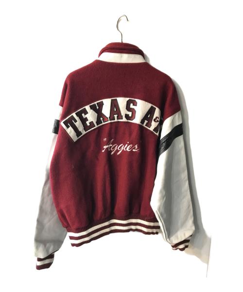 COOPER COLLEGIATE（ノートルダム大学）COOPER COLLEGIATE (ノートルダム大学) スタジャン ホワイト×レッド サイズ:Mの古着・服飾アイテム