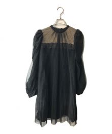 HER LIP TO（ハーリップトゥ）の古着「French Pleated Lace Dress」｜ブラック