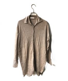 GALERIE VIE（ギャルリーヴィー）の古着「コットンカシミヤシルク ハイネックカーディガン」｜グレー