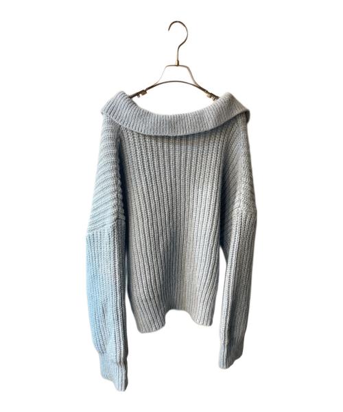 Jakke（ジャッキー）jakke (ジャッキー) スキッパーニット ブルー サイズ:Ｍの古着・服飾アイテム