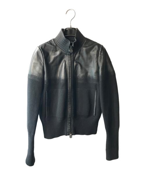 CHANEL（シャネル）CHANEL (シャネル) 切替レザージャケット ブラック サイズ:36の古着・服飾アイテム