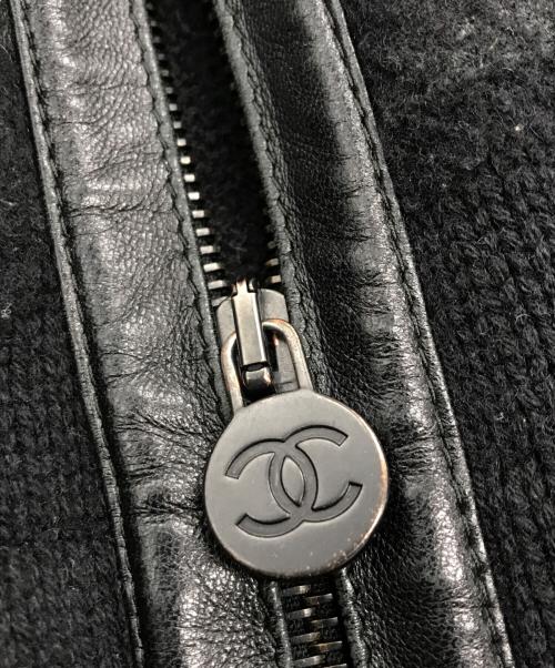 CHANEL（シャネル）CHANEL (シャネル) 切替レザージャケット ブラック サイズ:36の古着・服飾アイテム