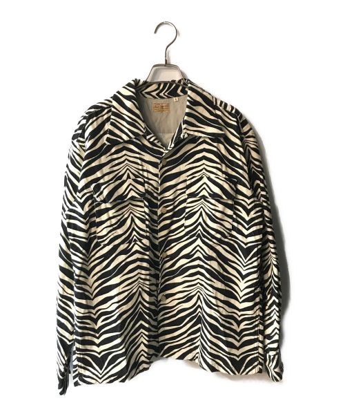 STYLE EYES（スタイルアイズ）STYLE EYES (スタイルアイズ) Mid 1950s Style Corduroy Sports Shirt ホワイト×ブラック サイズ:Lの古着・服飾アイテム