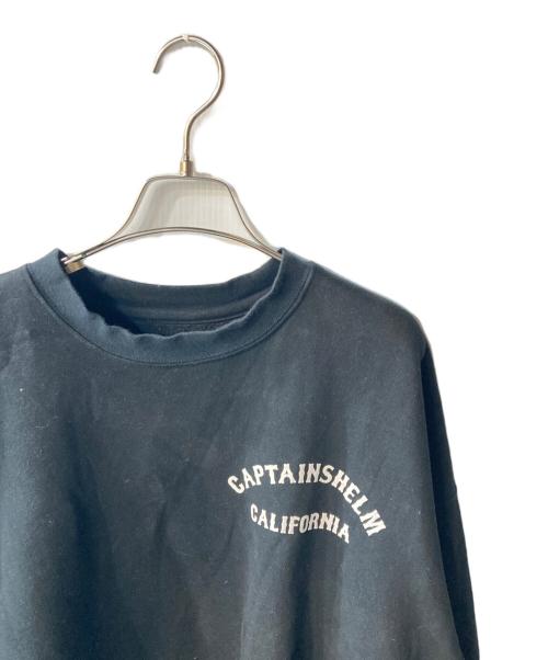 CAPTAINS HELM（キャプテンズヘルム）CAPTAINS HELM (キャプテンズヘルム) プリントスウェット ブラック サイズ:Lの古着・服飾アイテム