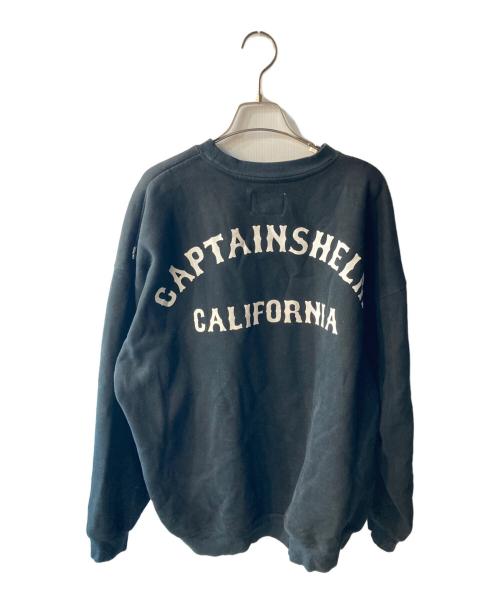 CAPTAINS HELM（キャプテンズヘルム）CAPTAINS HELM (キャプテンズヘルム) プリントスウェット ブラック サイズ:Lの古着・服飾アイテム