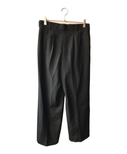 THE RERACS（ザ リラクス）THE RERACS (ザ リラクス) RERACS BELTED TUCK SLACKS ブラック サイズ:46の古着・服飾アイテム