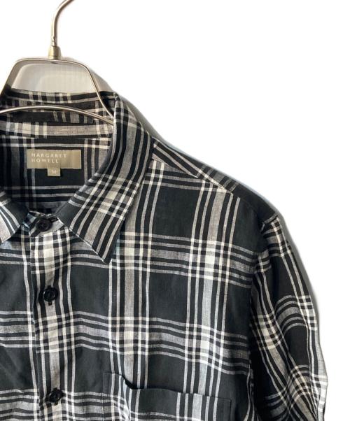 MARGARET HOWELL（マーガレットハウエル）MARGARET HOWELL (マーガレットハウエル) リネンショートスリーブシャツ ブラック サイズ:Mの古着・服飾アイテム