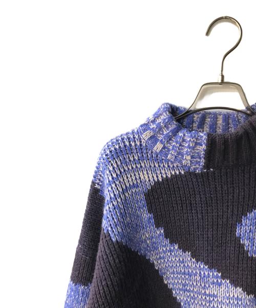 BonSai（ボンサイ）BONSAI (ボンサイ) WAVE ニット ネイビー×ブルー サイズ:Sの古着・服飾アイテム