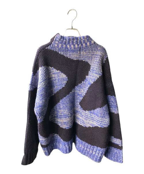 BonSai（ボンサイ）BONSAI (ボンサイ) WAVE ニット ネイビー×ブルー サイズ:Sの古着・服飾アイテム