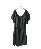 merletteマーレット）の古着「コットンスカラップスリーブドレス」｜ブラック